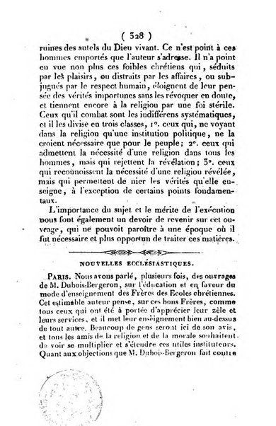 L'ami de la religion et du roi journal ecclesiastique, politique et litteraire