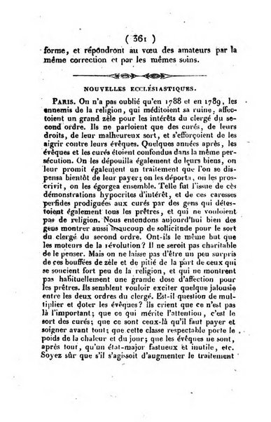 L'ami de la religion et du roi journal ecclesiastique, politique et litteraire