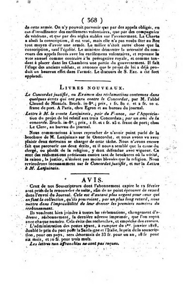 L'ami de la religion et du roi journal ecclesiastique, politique et litteraire