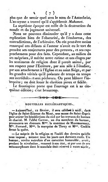 L'ami de la religion et du roi journal ecclesiastique, politique et litteraire