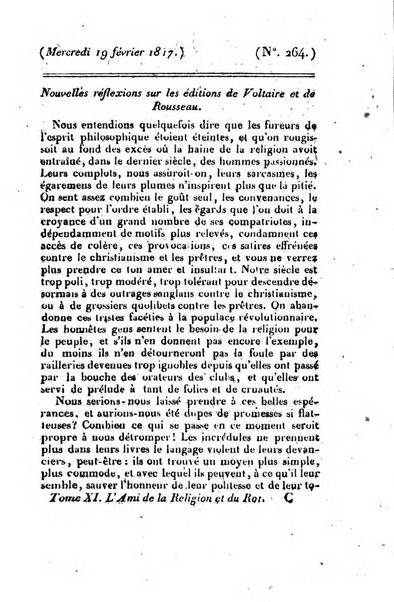 L'ami de la religion et du roi journal ecclesiastique, politique et litteraire