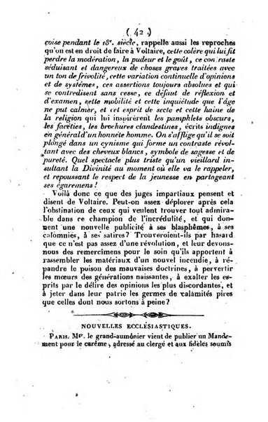 L'ami de la religion et du roi journal ecclesiastique, politique et litteraire