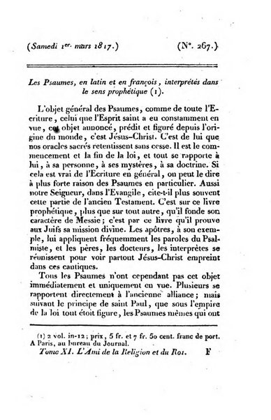 L'ami de la religion et du roi journal ecclesiastique, politique et litteraire