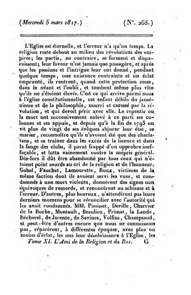 L'ami de la religion et du roi journal ecclesiastique, politique et litteraire