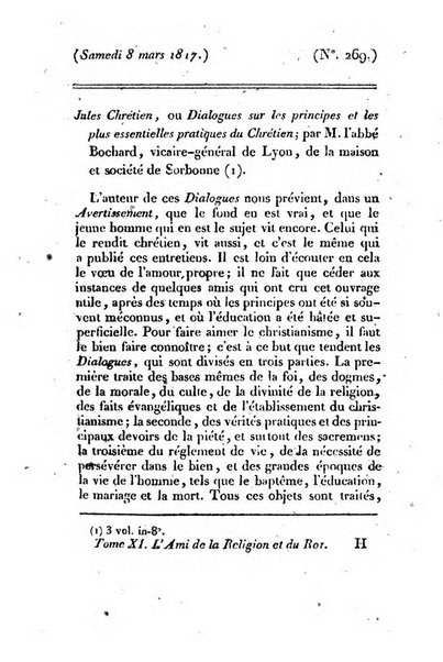 L'ami de la religion et du roi journal ecclesiastique, politique et litteraire