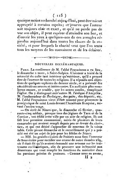 L'ami de la religion et du roi journal ecclesiastique, politique et litteraire