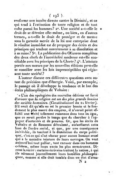 L'ami de la religion et du roi journal ecclesiastique, politique et litteraire