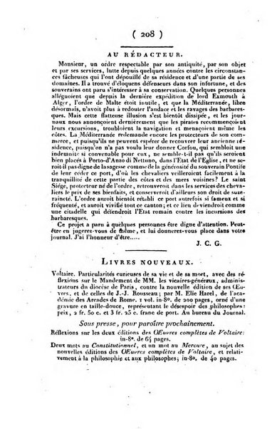 L'ami de la religion et du roi journal ecclesiastique, politique et litteraire