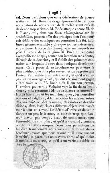 L'ami de la religion et du roi journal ecclesiastique, politique et litteraire