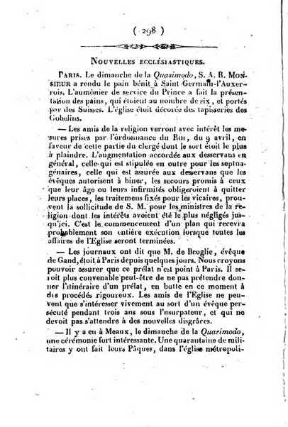 L'ami de la religion et du roi journal ecclesiastique, politique et litteraire