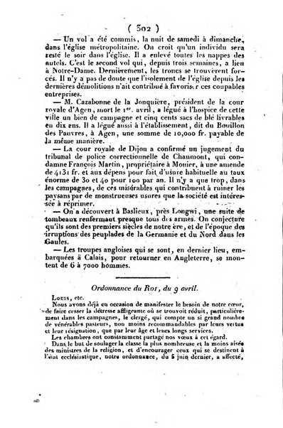 L'ami de la religion et du roi journal ecclesiastique, politique et litteraire