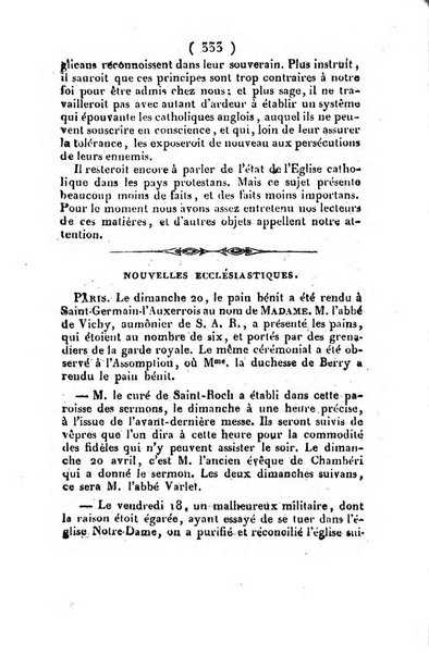 L'ami de la religion et du roi journal ecclesiastique, politique et litteraire