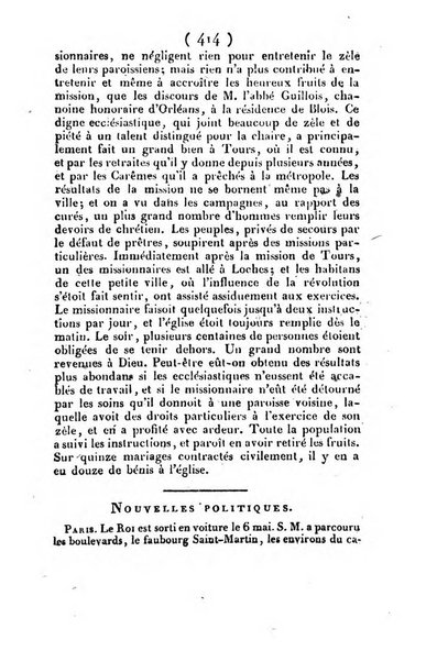 L'ami de la religion et du roi journal ecclesiastique, politique et litteraire