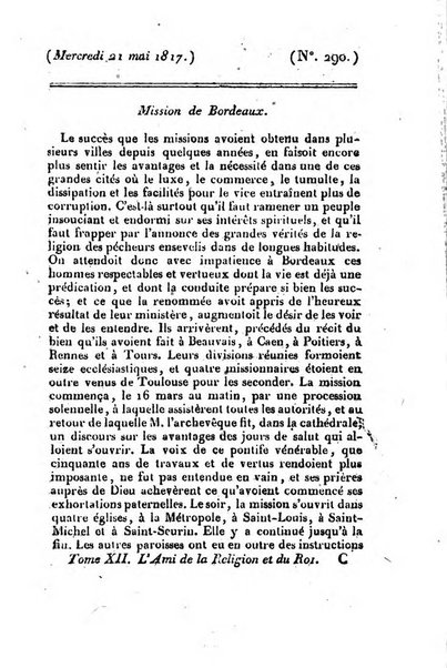 L'ami de la religion et du roi journal ecclesiastique, politique et litteraire