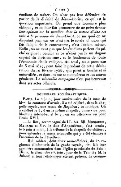 L'ami de la religion et du roi journal ecclesiastique, politique et litteraire