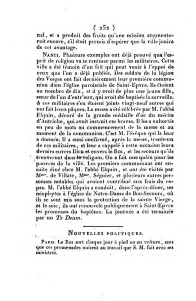 L'ami de la religion et du roi journal ecclesiastique, politique et litteraire