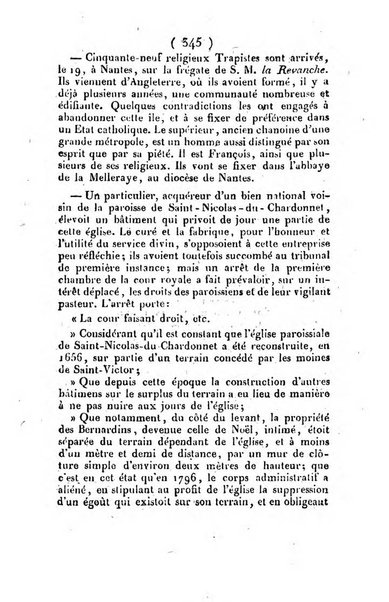 L'ami de la religion et du roi journal ecclesiastique, politique et litteraire