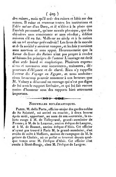 L'ami de la religion et du roi journal ecclesiastique, politique et litteraire