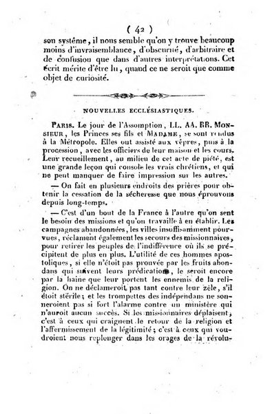 L'ami de la religion et du roi journal ecclesiastique, politique et litteraire