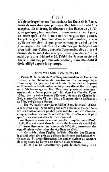 L'ami de la religion et du roi journal ecclesiastique, politique et litteraire