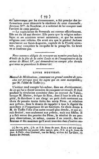 L'ami de la religion et du roi journal ecclesiastique, politique et litteraire