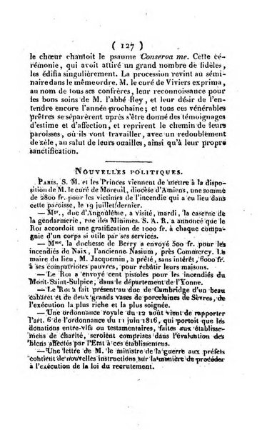 L'ami de la religion et du roi journal ecclesiastique, politique et litteraire