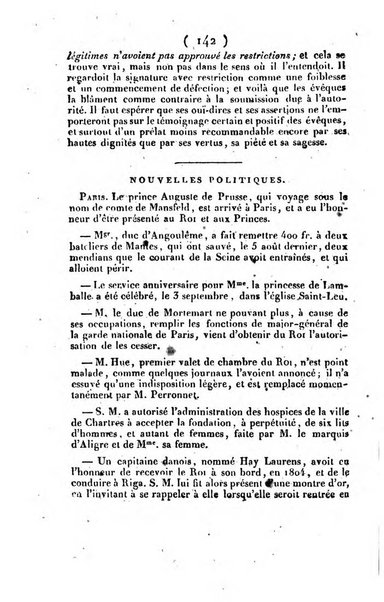 L'ami de la religion et du roi journal ecclesiastique, politique et litteraire