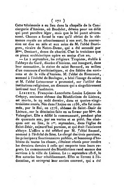 L'ami de la religion et du roi journal ecclesiastique, politique et litteraire