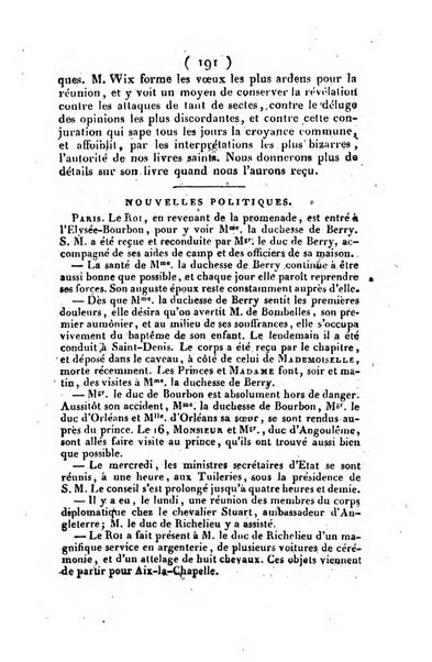 L'ami de la religion et du roi journal ecclesiastique, politique et litteraire