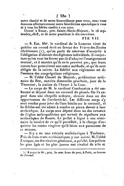 L'ami de la religion et du roi journal ecclesiastique, politique et litteraire