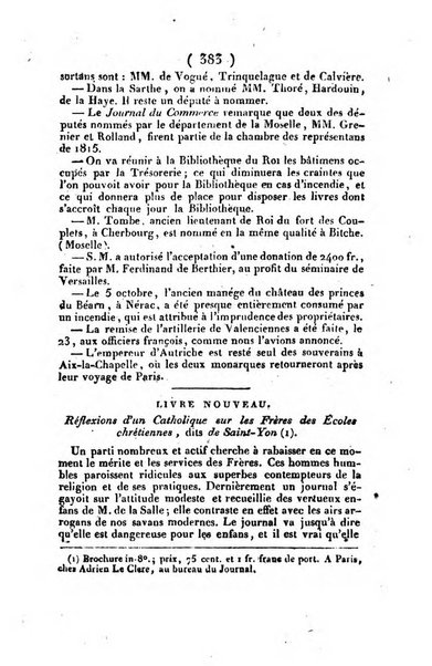 L'ami de la religion et du roi journal ecclesiastique, politique et litteraire