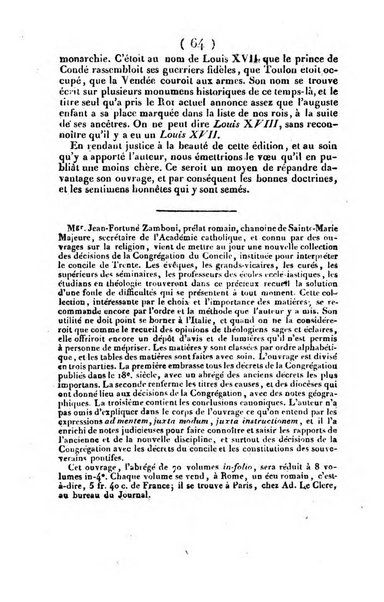 L'ami de la religion et du roi journal ecclesiastique, politique et litteraire