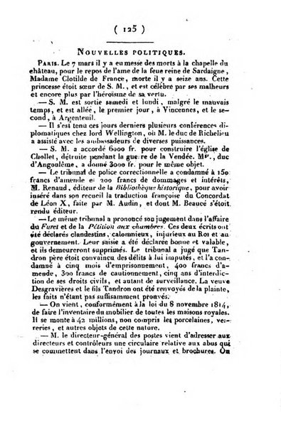 L'ami de la religion et du roi journal ecclesiastique, politique et litteraire