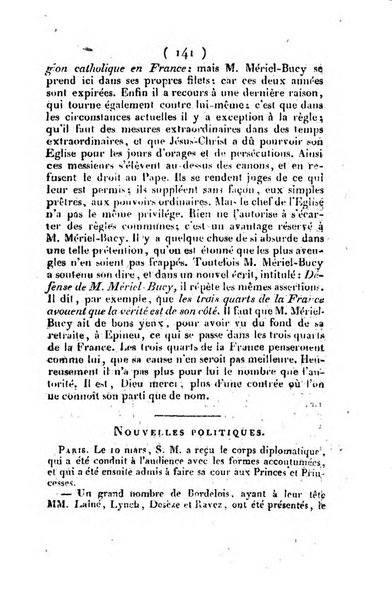 L'ami de la religion et du roi journal ecclesiastique, politique et litteraire