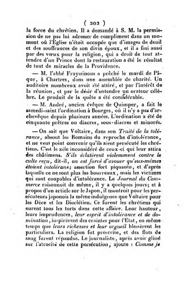 L'ami de la religion et du roi journal ecclesiastique, politique et litteraire