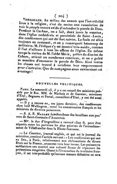 L'ami de la religion et du roi journal ecclesiastique, politique et litteraire