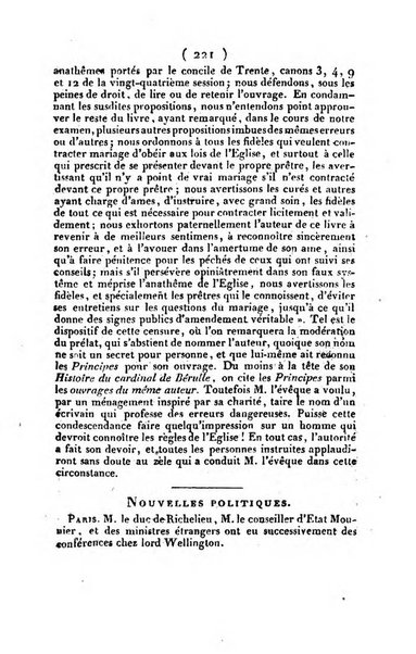 L'ami de la religion et du roi journal ecclesiastique, politique et litteraire