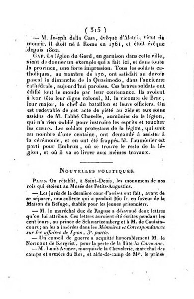 L'ami de la religion et du roi journal ecclesiastique, politique et litteraire