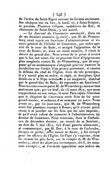 L'ami de la religion et du roi journal ecclesiastique, politique et litteraire