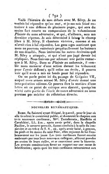 L'ami de la religion et du roi journal ecclesiastique, politique et litteraire