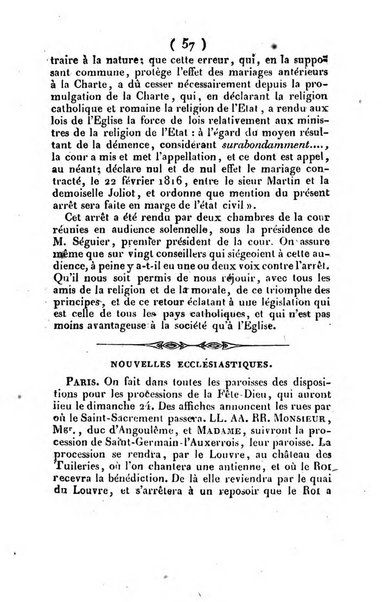 L'ami de la religion et du roi journal ecclesiastique, politique et litteraire