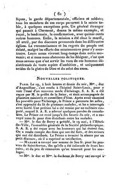 L'ami de la religion et du roi journal ecclesiastique, politique et litteraire