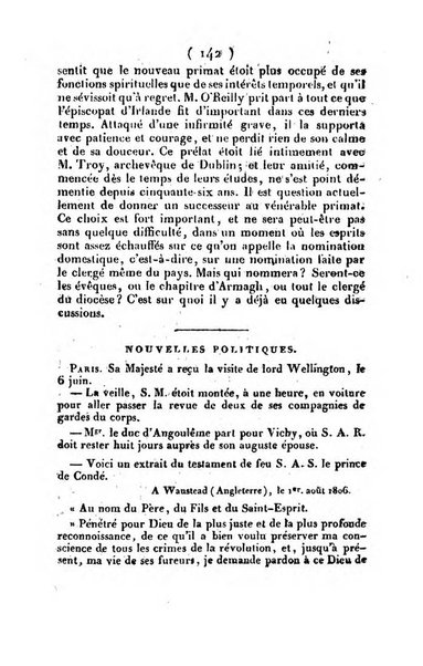 L'ami de la religion et du roi journal ecclesiastique, politique et litteraire