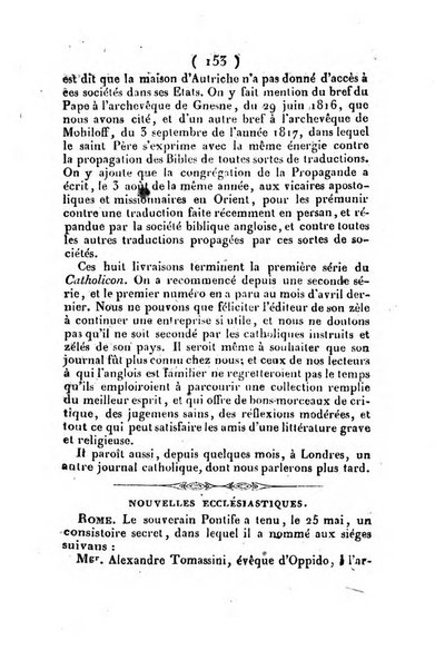 L'ami de la religion et du roi journal ecclesiastique, politique et litteraire