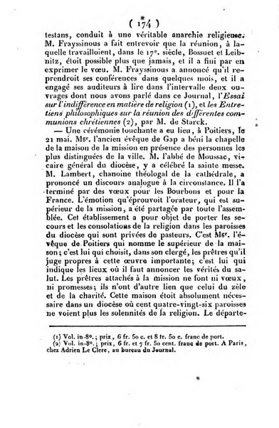 L'ami de la religion et du roi journal ecclesiastique, politique et litteraire