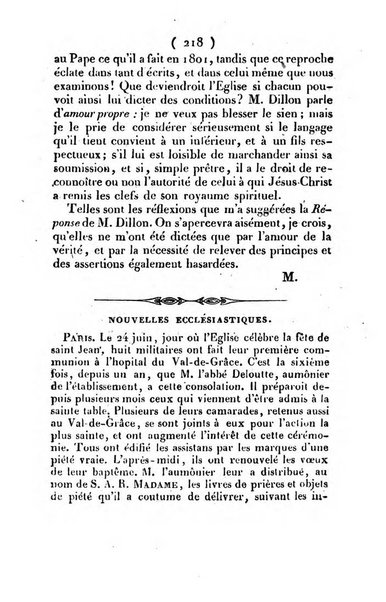 L'ami de la religion et du roi journal ecclesiastique, politique et litteraire