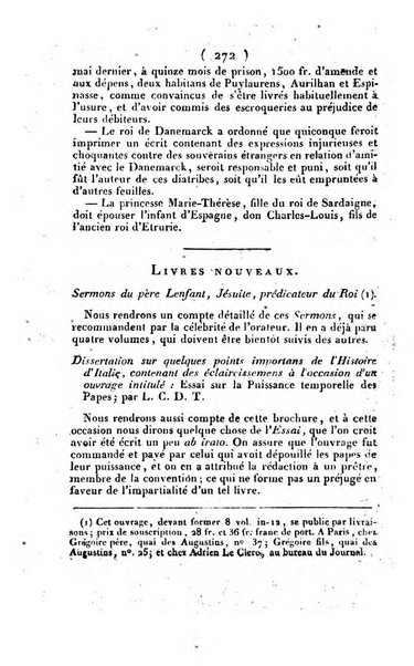 L'ami de la religion et du roi journal ecclesiastique, politique et litteraire