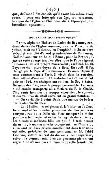 L'ami de la religion et du roi journal ecclesiastique, politique et litteraire