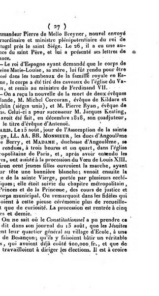 L'ami de la religion et du roi journal ecclesiastique, politique et litteraire