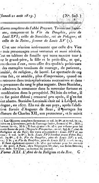 L'ami de la religion et du roi journal ecclesiastique, politique et litteraire